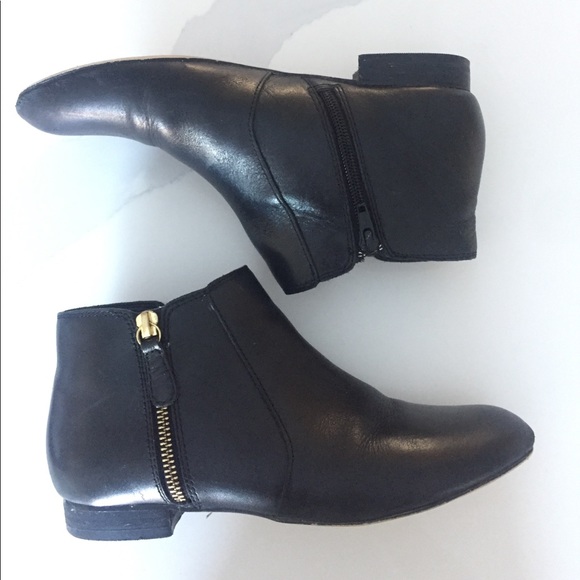 Black leather Dune booties - Picture 1 of 4